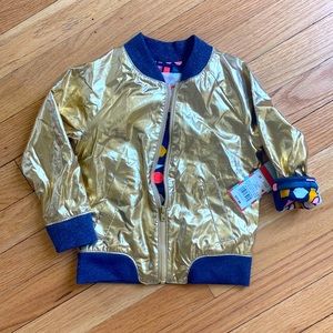 Cat & Jack Toddler Girls Metallic GOLD Bomber